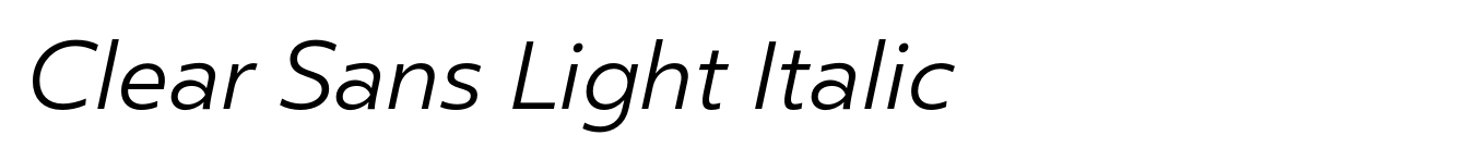 Clear Sans Light Italic